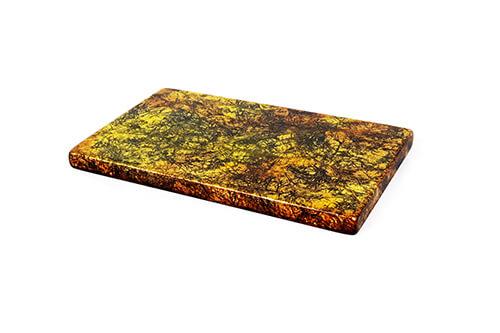 Khay gỗ sơn hiệu ứng màu vàng nâu loang