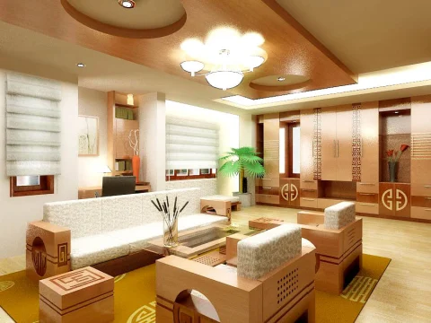 Màu sắc đồ nội thất gỗ trong phòng khách