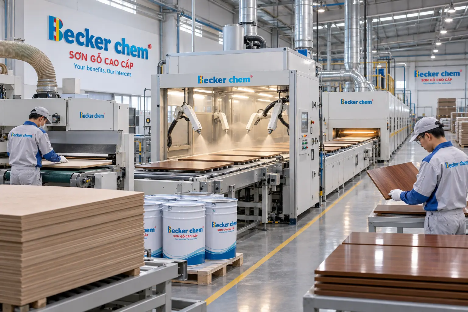 Quy trình sơn gỗ công nghiệp 7 bước: từ xử lý bề mặt đến kiểm tra QC