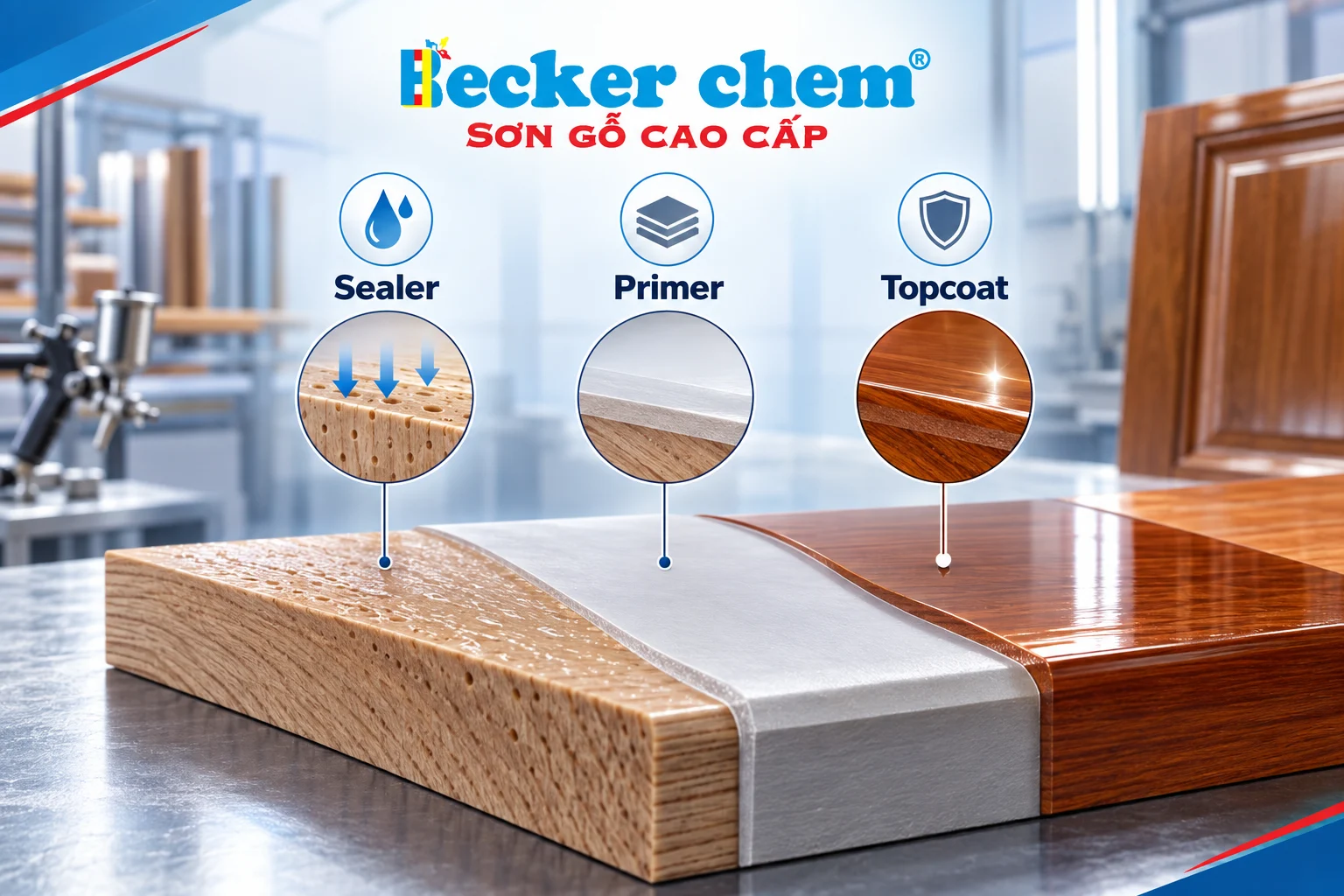 Sealer, Primer và Topcoat: 7 nguyên tắc chọn theo hệ sơn gỗ