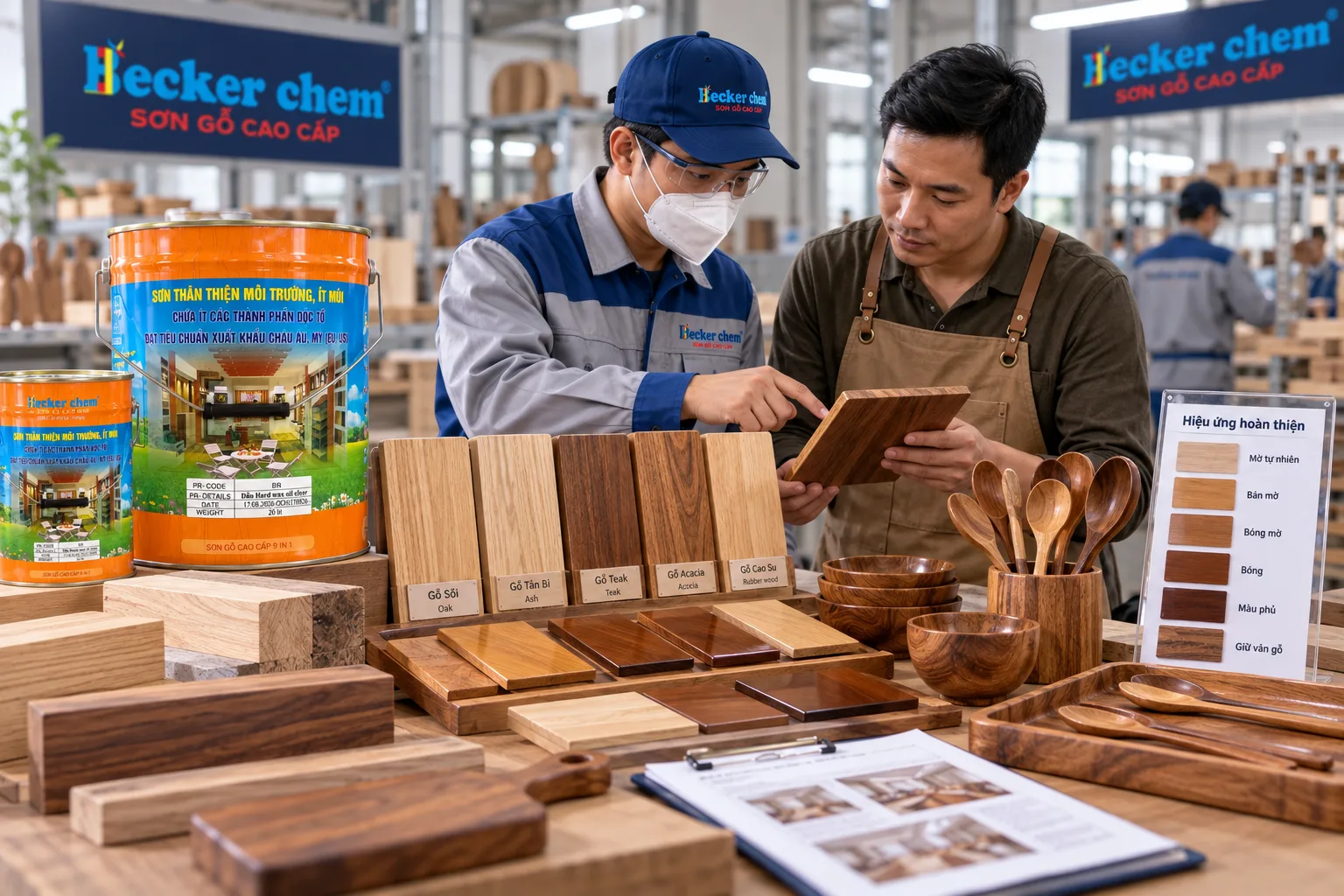 lựa chọn hệ sơn gỗ thủ công mỹ nghệ theo vật liệu và hiệu ứng hoàn thiện