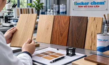 kiểm tra màu nền và vân trước khi chọn sơn gỗ cho gỗ tự nhiên