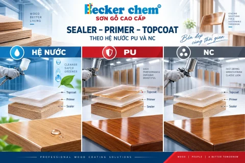 Sealer Primer Topcoat theo hệ nước PU và NC