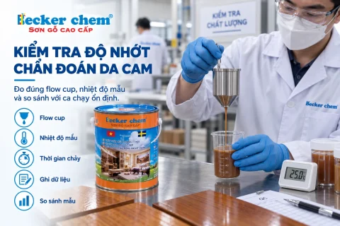 kiểm tra độ nhớt khi chẩn đoán sơn gỗ bị da cam