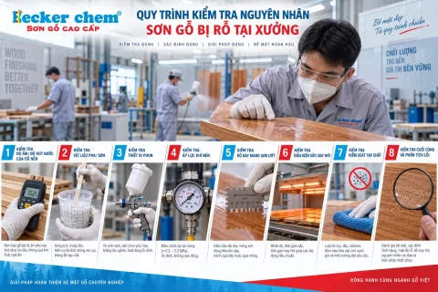 kỹ thuật sơn gỗ kiểm tra lỗi bề mặt tại xưởng