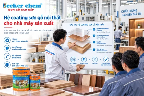 hệ coating sơn gỗ nội thất cho nhà máy sản xuất