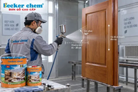 kiểm tra góc phun khoảng cách và tốc độ súng khi sơn gỗ bị chảy