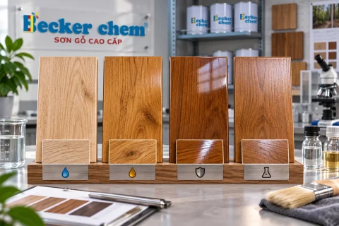 sơn gỗ cho gỗ tự nhiên so sánh hệ nước Oil PU và NC