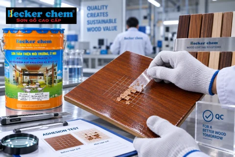 test bám dính khi kiểm tra sơn gỗ bị bong tróc