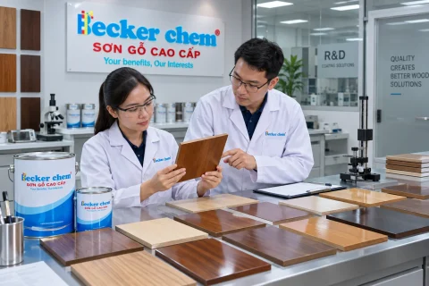 thử mẫu sơn gỗ cho MDF trước sản xuất