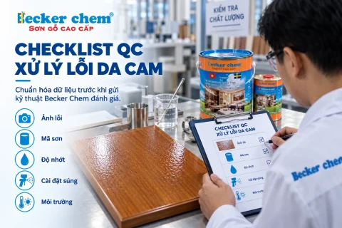 checklist QC xử lý sơn gỗ bị da cam tại nhà máy