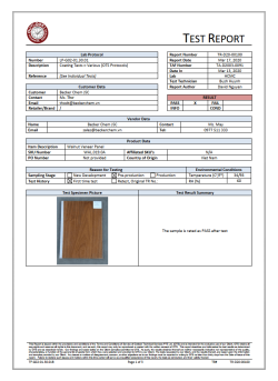 Báo cáo thử nghiệm Outlook Technical Services số TR-D20-00100 – thử nghiệm lớp phủ – tấm veneer gỗ óc chó Becker Chem