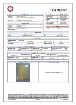 Báo cáo thử nghiệm Outlook Technical Services số TR-D20-00107 – chu kỳ nhiệt độ ASTM D1211-97 – tấm resin KMR.302.CG Becker Chem