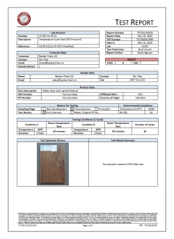 Báo cáo thử nghiệm Outlook Technical Services số TR-D20-00109 – chu kỳ nhiệt độ ASTM D1211-97 – tấm màu hệ nước vân gỗ óc chó Becker Chem